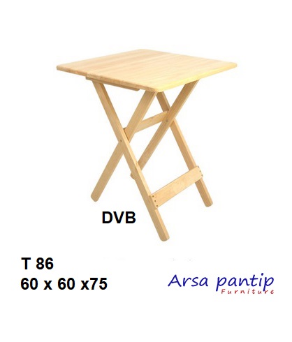 โต๊ะพับไม้ยางพารา สีเหลี่ยม  เล็ก